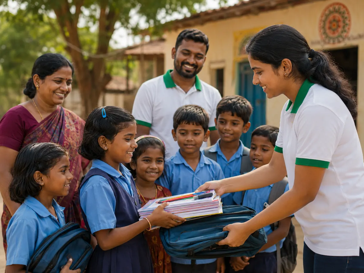 Educational kit distribution visual